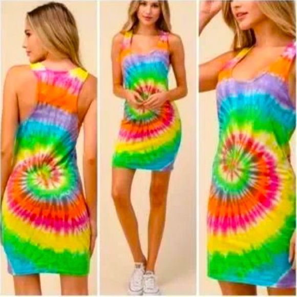 Tie Dye Rainbow Mini Dress - Picture 12 of 16